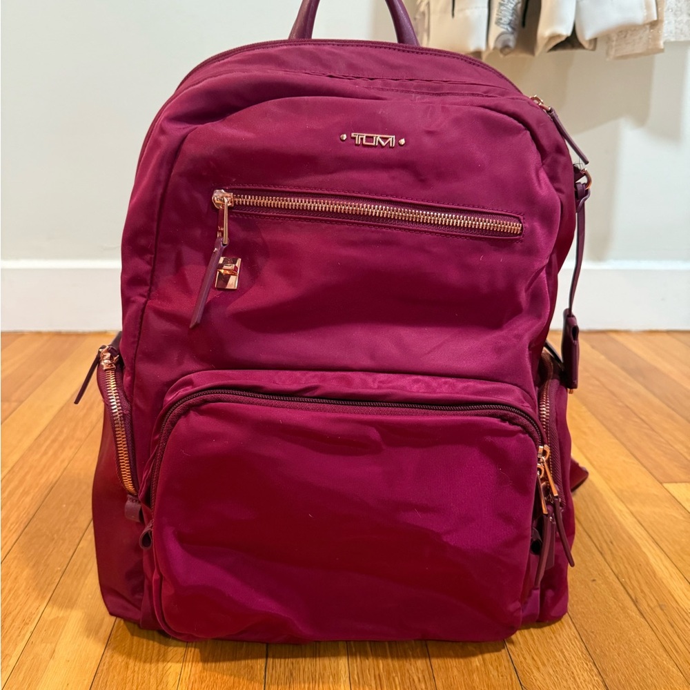 Tumi Ruby Red Burgundy Backpack with Dust Bag